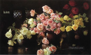  floral Lienzo - Rosas pintor Joseph DeCamp floral